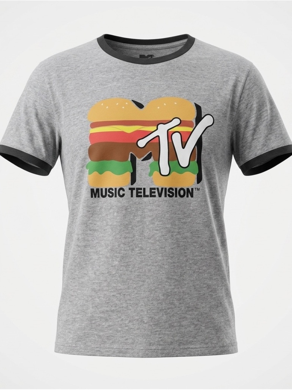 MTV Charcoal and Gray Crewneck tee shirt